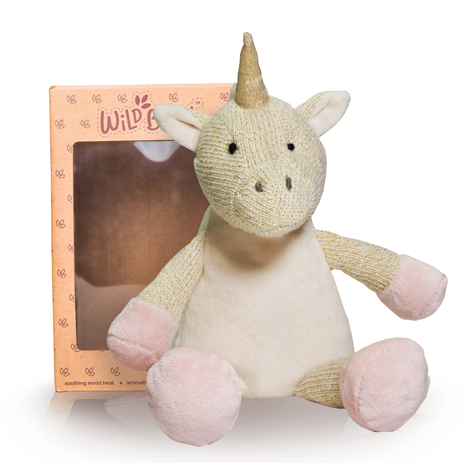 Unicorn Stuffed Animal - Microwaveable Plush Pal with Hot Cold Therapy Pack