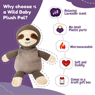 Sloth Stuffed Animal - Heatable Plush with Hot Cold Pack