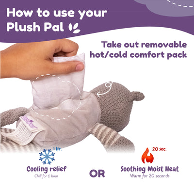 Cat Stuffed Animal - Heatable Plush Pal with Hot Cold Therapy Pack