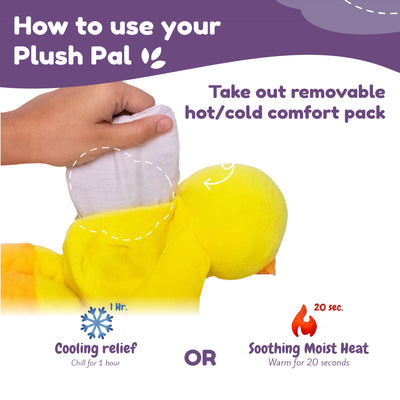 Duck Stuffed Animal - Heatable Plush Pal with Hot Cold Pack
