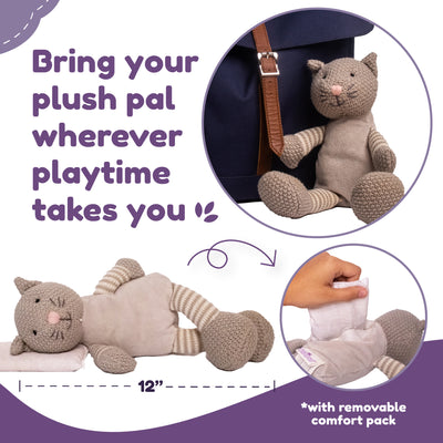 Cat Stuffed Animal - Heatable Plush Pal with Hot Cold Therapy Pack