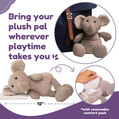Elephant Stuffed Animal - Heatable Plush with Hot Cold Therapy Pack