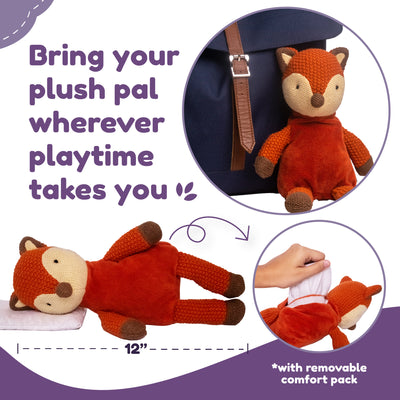 Fox Stuffed Animal -Microwaveable Plush Pal with Hot Cold Therapy Pack