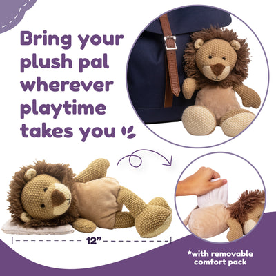 Lion Stuffed Animal - Microwaveable Plush with Hot Cold Therapy Pack